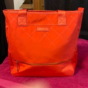 Pre-loved Vera Bradley Preppy Poly NoSo Tote Bag Orange Laptop Satchel NICE